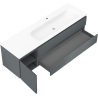Mexen Rivel armoire de salle de bain 160 cm avec lavabo Vela à droite, 2S, 1D, nervurée, graphite/blanc mat