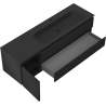 Mexen Rivel meuble de salle de bain 160 cm avec lavabo Vela droit, 2S, 1D, cannelé, noir mat - 91A23-16047-3-BBFFF71-W23P71