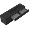 Mexen Rivel meuble de salle de bain 160 cm avec lavabo Vela droit, 2S, 1D, cannelé, noir mat - 91A23-16047-3-BBFFF71-W23P71