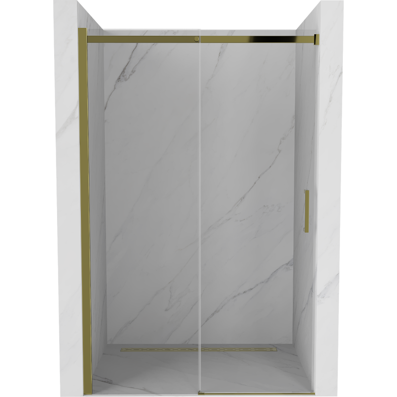 Mexen Omega portes de douche coulissantes 140 cm, transparentes, dorées - 825-140-000-50-00