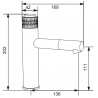 Mexen Diamond robinet de lavabo, Noir/Or - 71500-75
