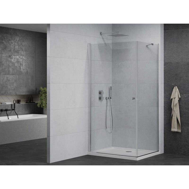 Mexen Pretoria cabine de douche pivotante 90 x 120 cm, transparent, chrome + receveur plat - 852-090-120-01-00-4010