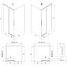 Cabine de douche coulissante Mexen Rox 160 x 120 cm, transparent, gun metal - 8C2-160-120-95-00