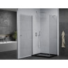Mexen Pretoria cabine de douche battante 70 x 100 cm, transparent, chrome + receveur plat, noir - 852-070-100-01-00-4070