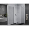 Mexen Pretoria cabine de douche pivotante 70 x 110 cm, transparent, chrome + receveur Flat, noir - 852-070-110-01-00-4070