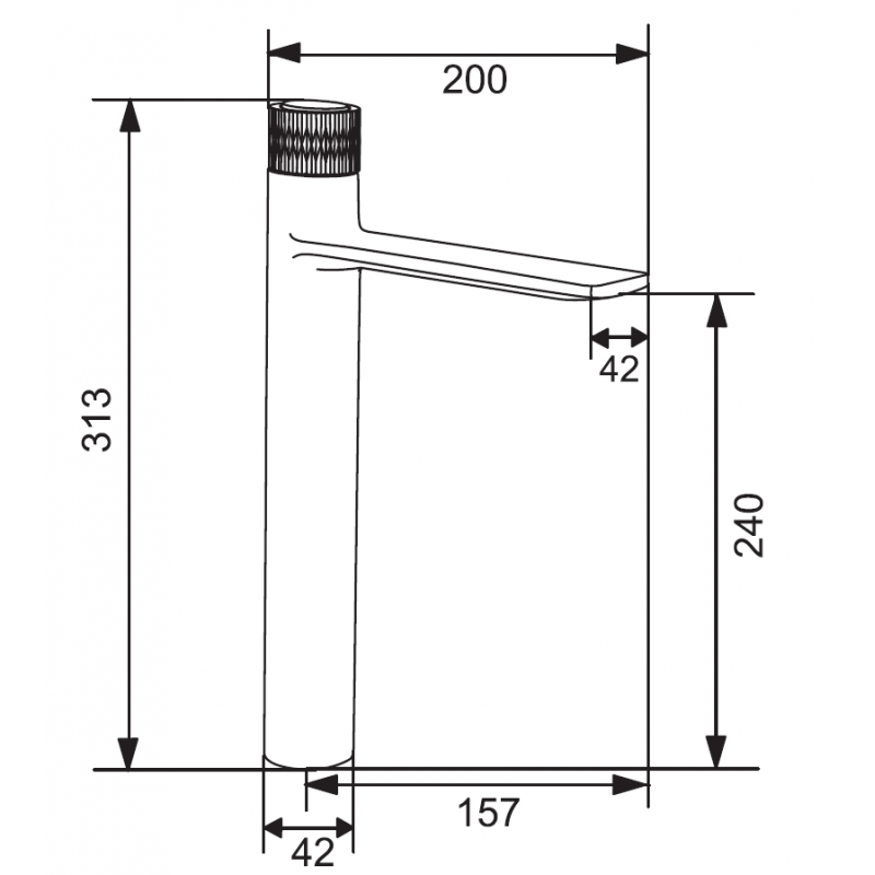 Mexen Zero+ robinet de lavabo haut, doré - 71610-50