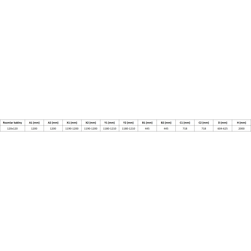 Mexen Rox Duo cabine de douche coulissante 120 x 120 cm, cadre noir, noir - 8C2D-120-120-70-70