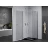 Mexen Pretoria cabine de douche pivotante 90 x 90 cm, transparent, chrome + receveur Flat, noir - 852-090-090-01-00-4070