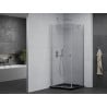 Mexen Pretoria cabine de douche pivotante 90 x 90 cm, transparent, chrome + receveur Flat, noir - 852-090-090-01-00-4070
