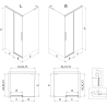 Mexen Rox L cabine de douche coulissante 120 x 90 cm, transparent, or brossé - 8C2L-120-090-55-00