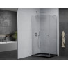 Mexen Pretoria cabine de douche pivotante 100 x 70 cm, transparent, chrome + receveur plat, noir - 852-100-070-01-00-4070