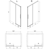 Mexen Rox porte de douche coulissante 140 cm, transparent, blanc - 8C2-140-000-20-00