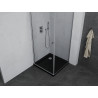 Mexen Pretoria cabine de douche pivotante 100 x 100 cm, transparente, chrome + bac Flat, noir - 852-100-100-01-00-4070