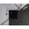 Mexen Pretoria cabine de douche pivotante 70 x 70 cm, transparent, doré + receveur plat, noir - 852-070-070-50-00-4070G
