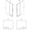 Mexen Rox porte de douche coulissante 125 cm, transparent, or rose - 8C2-125-000-60-00