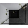 Mexen Pretoria cabine de douche à battant 90 x 70 cm, transparent, or + receveur de douche Flat, noir - 852-090-070-50-00-4070G