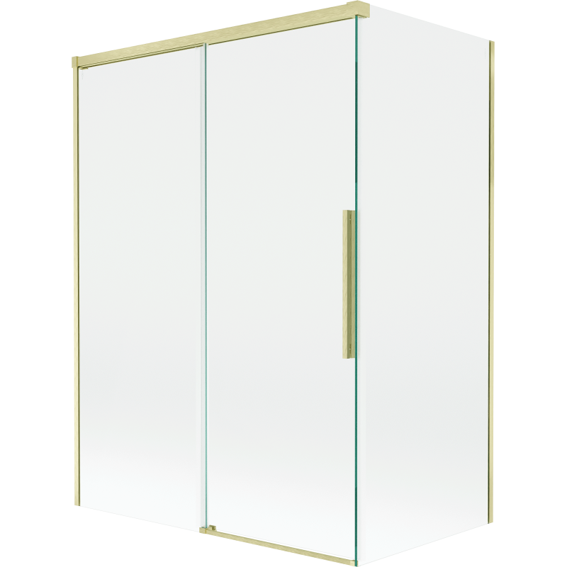 Mexen Rox paravent de baignoire coulissant à 2 panneaux 120 + 70 x 150 cm, transparent, or brossé - 8C9-120-070-55-00