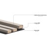 Mexen Lam-B lamelles murales 275 x 30 cm, panneau HDF 4 mm, placage technique, Teck Doré - S100-275307-3015-014