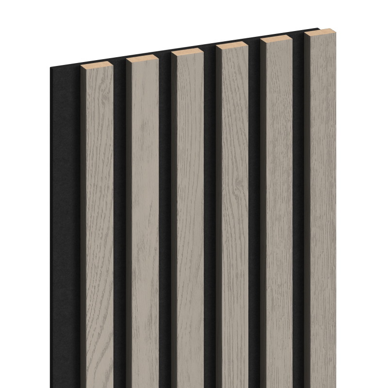 Mexen Lam-F lattes murales acoustiques 275 x 30 cm, feutre 8 mm, placage technique, Chêne Cendré - S105-275307-3015-005