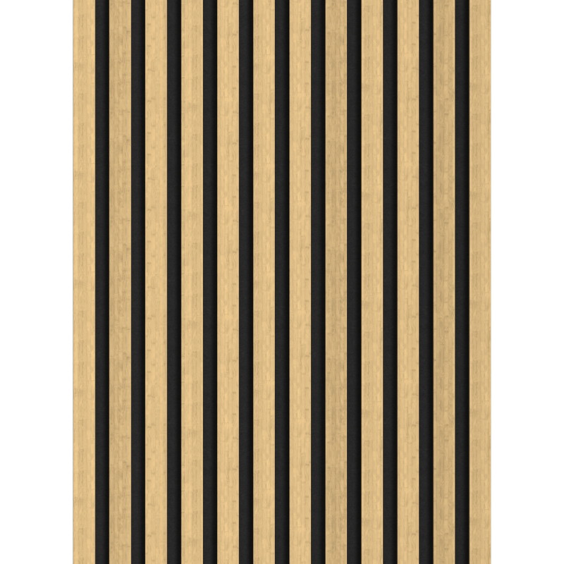 Mexen Lam-F lattes murales acoustiques 275 x 30 cm, feutre 8 mm, placage technique, Bambou Naturel - S105-275307-3015-011