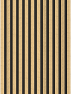 Mexen Lam-F lamelles de mur acoustiques 275 x 30 cm, feutre 8 mm, placage technique, Bambou Naturel - S105-275307-3015-011