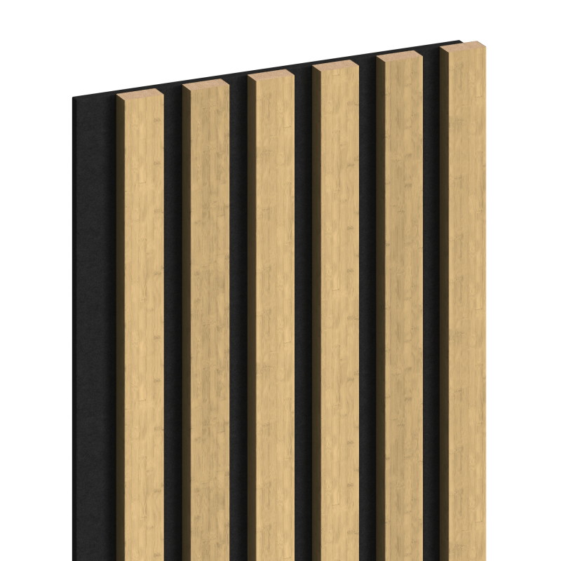 Mexen Lam-F lattes murales acoustiques 275 x 30 cm, feutre 8 mm, placage technique, Bambou Naturel - S105-275307-3015-011