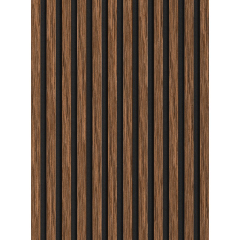 Mexen Lam-F lames murales acoustiques 275 x 30 cm, feutre 8 mm, placage technique, Acajou Rubis - S105-275307-3015-013
