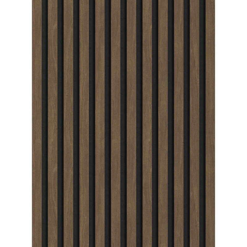 Mexen Lam-F lattes murales acoustiques 275 x 30 cm, feutre 8 mm, placage technique, Noyer Cacao - S105-275307-3015-018