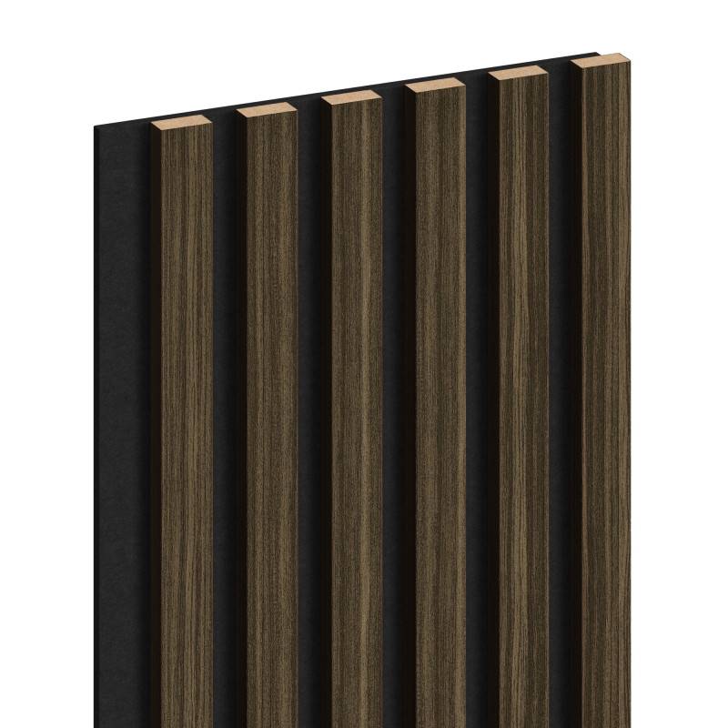Mexen Lam-F lamelles murales acoustiques 275 x 30 cm, feutre 8 mm, placage technique, Ébène Royal - S105-275307-3015-020