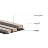 Mexen Lam-B lamelles murales 275 x 31,5 cm, panneau HDF 4 mm, Chêne Blanchi - S100-275317-2812-064