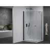 Mexen Pretoria cabine de douche pivotante 70 x 90 cm, transparent, noir + receveur plat - 852-070-090-70-00-4010B