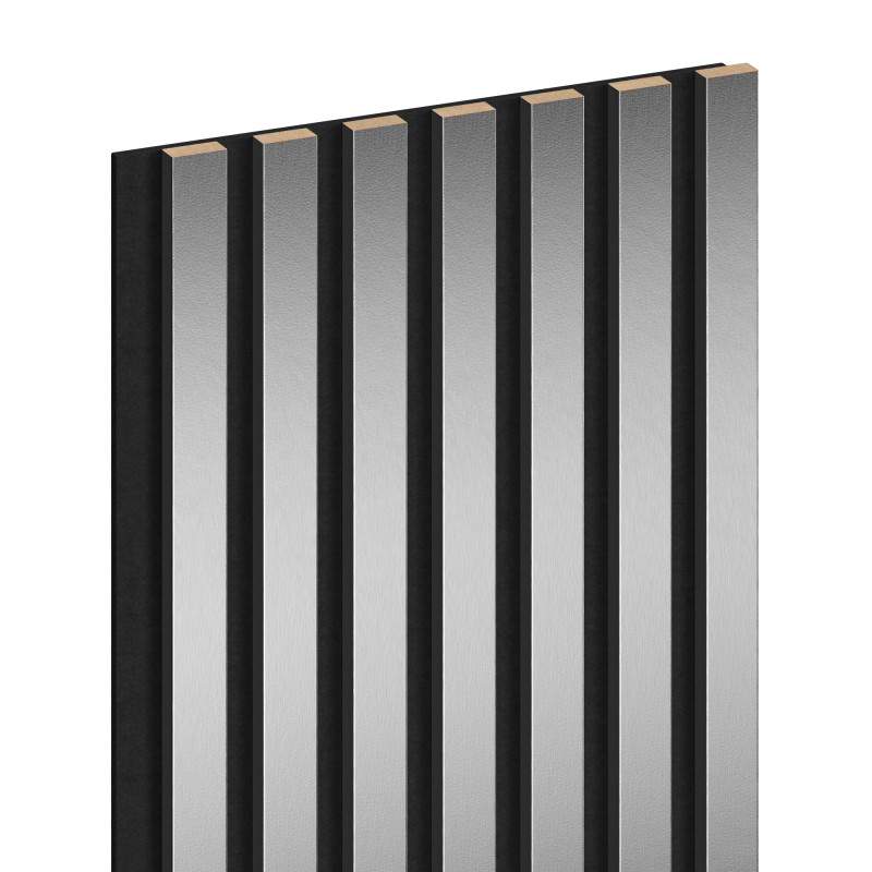 Mexen Lam-F lamelles murales acoustiques 275 x 31,5 cm, feutre 6 mm, Argent - S105-275317-2812-056