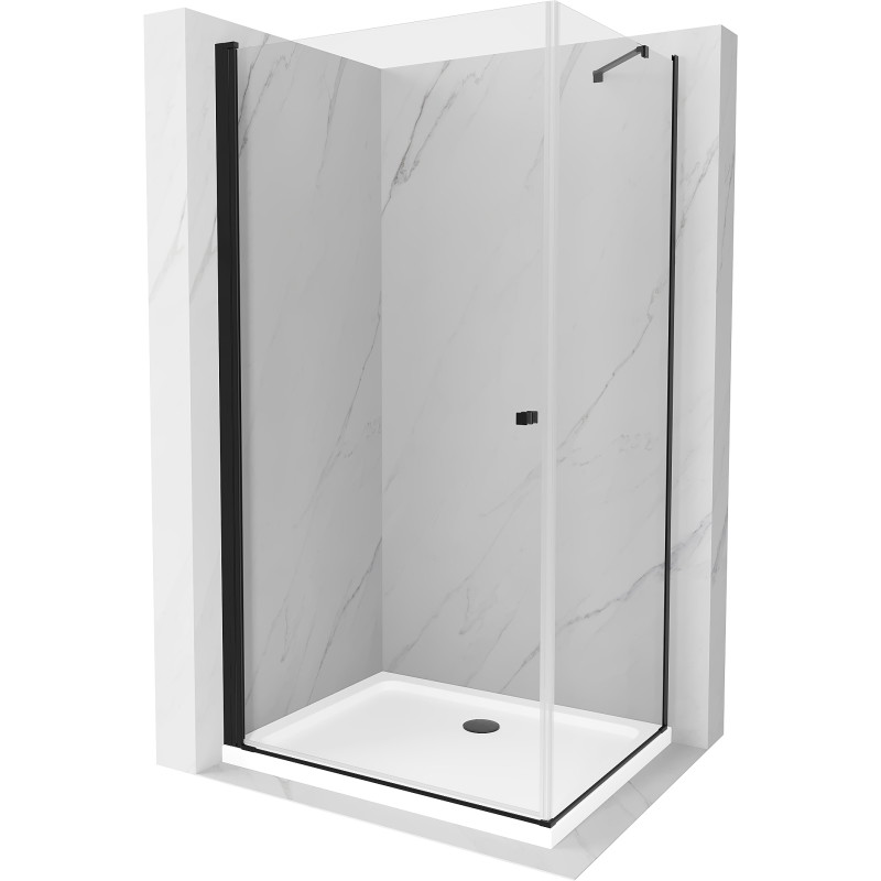 Mexen Pretoria cabine de douche pivotante 70 x 110 cm, transparent, noire + receveur plat - 852-070-110-70-00-4010B