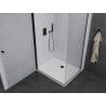 Mexen Pretoria cabine de douche battante 80 x 90 cm, transparent, noir + receveur Flat - 852-080-090-70-00-4010B
