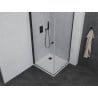 Mexen Pretoria cabine de douche pivotante 80 x 80 cm, transparente, noire + receveur Flat - 852-080-080-70-00-4010B