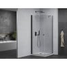 Mexen Pretoria cabine de douche pivotante 80 x 80 cm, transparente, noire + receveur Flat - 852-080-080-70-00-4010B