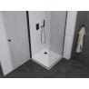 Mexen Pretoria cabine de douche pivotante 80 x 80 cm, transparente, noire + receveur Flat - 852-080-080-70-00-4010B