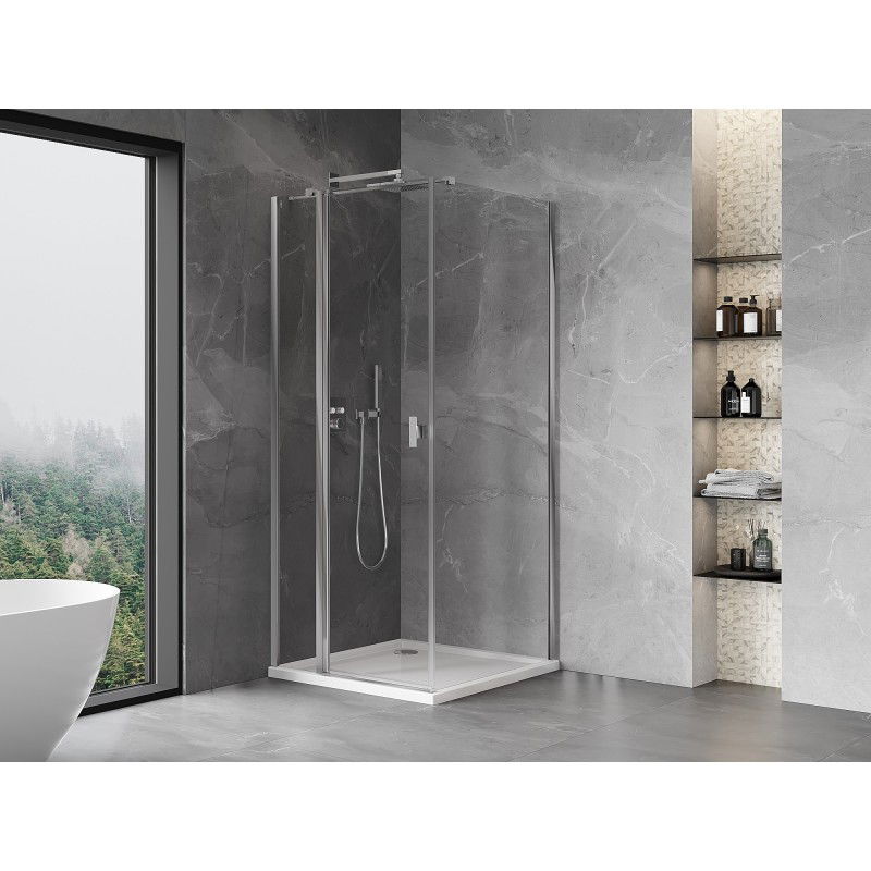 Mexen Mist T cabine de douche battante 120 x 120 cm, transparent, chrome - 8A4T-120-120-01-00