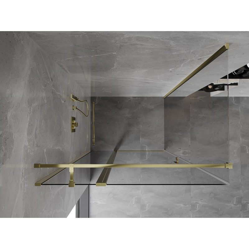 Mexen Mist T cabine de douche pivotante 70 x 75 cm, transparent, or - 8A4T-070-075-50-00