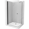 Mexen Pretoria cabine de douche pivotante 90 x 70 cm, transparente, noire + bac à douche plat - 852-090-070-70-00-4010B