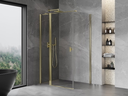 Mexen Mist T cabine de douche pivotante 70 x 110 cm, transparent, doré - 8A4T-070-110-50-00