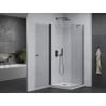 Mexen Pretoria cabine de douche pivotante 90 x 90 cm, transparent, noir + receveur Flat - 852-090-090-70-00-4010B