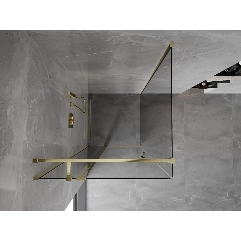 Mexen Mist T cabine de douche pivotante 110 x 110 cm, transparent, or - 8A4T-110-110-50-00