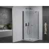 Mexen Pretoria cabine de douche pivotante 90 x 90 cm, transparente, noire + receveur plat - 852-090-090-70-00-4010B