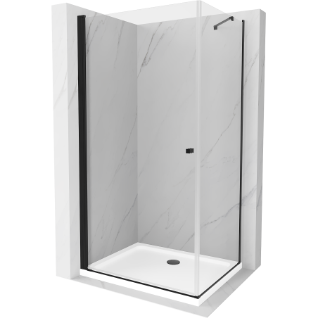 Mexen Pretoria cabine de douche pivotante 100 x 70 cm, transparent, noir + receveur plat - 852-100-070-70-00-4010B