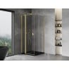 Mexen Mist T cabine de douche pivotante 110 x 110 cm, transparent, or brossé - 8A4T-110-110-55-00