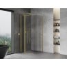 Mexen Mist T cabine de douche pivotante 110 x 110 cm, transparent, or brossé - 8A4T-110-110-55-00