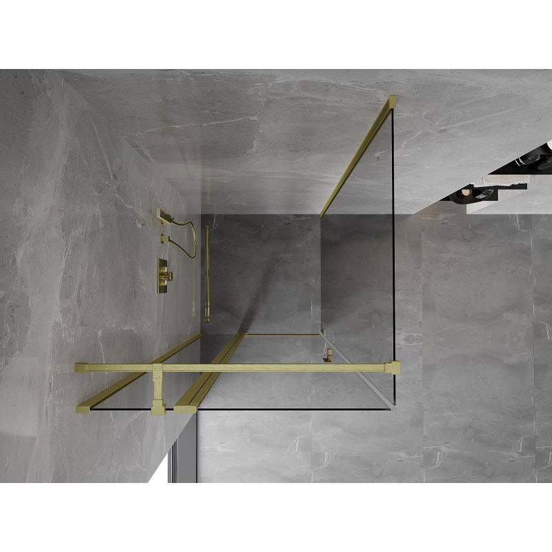 Mexen Mist T cabine de douche pivotante 120 x 120 cm, transparente, or brossé - 8A4T-120-120-55-00