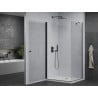 Mexen Pretoria cabine de douche pivotante 100 x 90 cm, transparente, noire + receveur Flat - 852-100-090-70-00-4010B