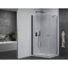 Mexen Pretoria cabine de douche pivotante 100 x110 cm, transparente, noire + receveur Flat - 852-100-110-70-00-4010B